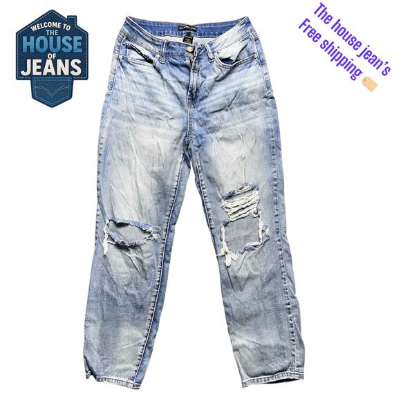 Sincerely Jules Women’s Size 5/27 Distressed Light Wash High Rise Straight Jeans - Picture 1 of 16